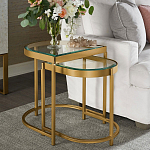 Комплект из 2-х приставных столиков на металлическом основании цвета латунь Ambassador варинант исполнения - 4 | Loft Concept в Кирове