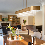 Люстра подвесная прямоугольная цвета латунь Kichler варинант исполнения - 6 | Loft Concept в Кирове