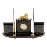 Настольный канцелярский набор из нефрита с декором в виде льва Golden Lion варинант исполнения - 1 | Loft Concept в Кирове