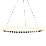 Люстра светодиодная кольцевая с круглыми плафонами белого цвета PEARLS Suspension 80 варинант исполнения - 1 | Loft Concept в Кирове