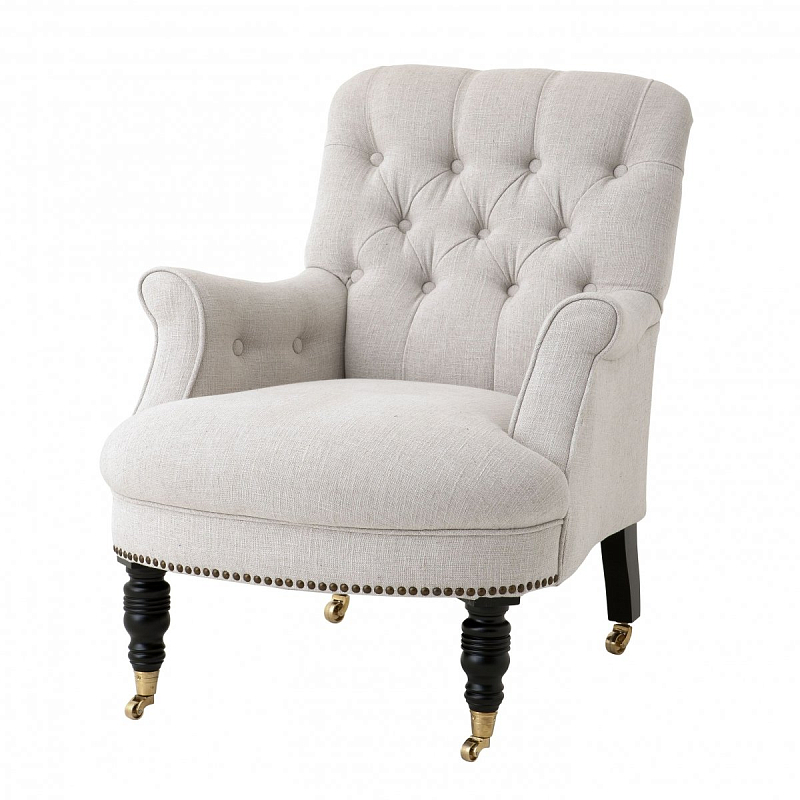 Кресло Eichholtz Chair Barrington Бежево-серый Черный Кресло Eichholtz Chair Barrington Бежево-серый Черный в Кирове | Loft Concept