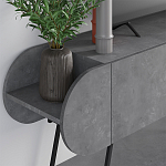 ТВ-тумба серая с 2-мя откидными дверцами и 2-мя открытыми полками CAPSULE TV STAND RETRO GREY варинант исполнения - 4 | Loft Concept в Кирове