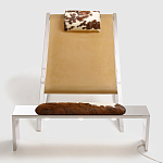 Дизайнерское кресло на металлическом каркасе с подставкой для ног Poltronova Mies Armchair варинант исполнения - 3 | Loft Concept в Кирове