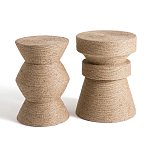 Приставной стол с отделкой из джута Juti D35 см варинант исполнения - 5 | Loft Concept в Кирове