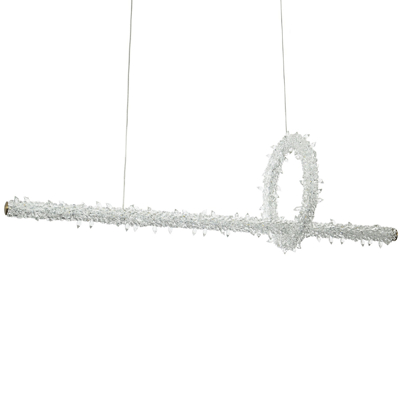 Подвесной линейный светильник Gilbertine Crystals Linear Hanging Lamp Прозрачный Латунь Подвесной линейный светильник Gilbertine Crystals Linear Hanging Lamp Прозрачный Латунь в Кирове | Loft Concept