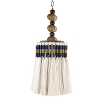 Подвесной светильник с подвесом из деревянных бусин и абажуром из кисточек Аmbiance варинант исполнения - 1 | Loft Concept в Кирове