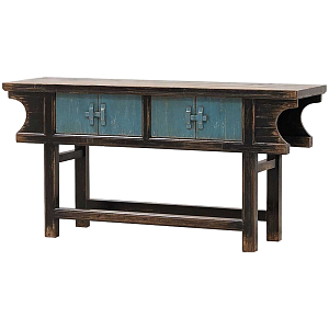 Консоль деревянная в китайском стиле Vintage Blue Console