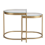 Комплект из 2-х приставных столиков на металлическом основании цвета латунь Ambassador варинант исполнения - 2 | Loft Concept в Кирове