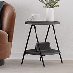 Стол приставной с 2-мя круглыми столешницами цвета антрацит ESSEL SIDE TABLE ANTHRACITE варинант исполнения - 5 | Loft Concept в Кирове