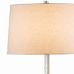 Торшер с тканевым абажуром на серебряном фактурном каркасе Thin Fakutra варинант исполнения - 1 | Loft Concept в Кирове