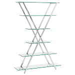 Стеллаж со стеклянными полками на стальном каркасе X-ray варинант исполнения - 1 | Loft Concept в Кирове