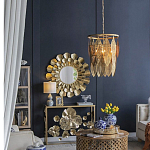 Зеркало круглое настенное в металлической раме Sunny Golden Petals варинант исполнения - 6 | Loft Concept в Кирове