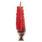 Декоративная модель деревянного парусника с красными парусами в подарочной упаковке With The low варинант исполнения - 3 | Loft Concept в Кирове