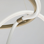 Люстра подвесная круглая золотого цвета с белыми изогнутыми световыми линиями Luke Lampco Tracer Lamp варинант исполнения - 7 | Loft Concept в Кирове