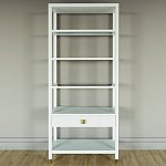 Стеллаж Elsa Dreams White со стеклянными полками и ящиком варинант исполнения - 4 | Loft Concept в Кирове
