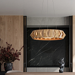 Люстра круглая из толстых деревянных реек Wooden Slats варинант исполнения - 4 | Loft Concept в Кирове