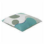 Подушка декоративная хлопковая мятного цвета с абстрактным принтом Elysian Flow Breeze варинант исполнения - 1 | Loft Concept в Кирове