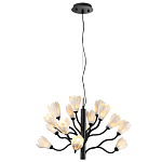Люстра подвесная черного цвета с ветвями и белыми фарфоровыми цветами Floralis варинант исполнения - 4 | Loft Concept в Кирове