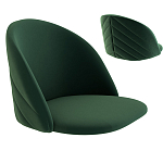 Барный стул со спинкой и металлической подставкой на 4-х деревянных ножках Зеленый Велюр Vendramin Chair варинант исполнения - 2 | Loft Concept в Кирове