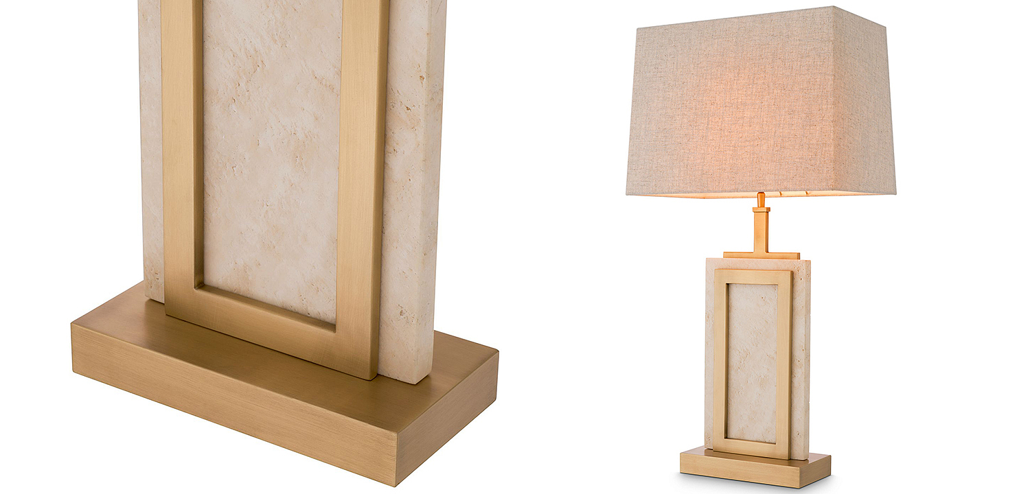 Настольная лампа Eichholtz Table Lamp Murray Travertine Настольная лампа Eichholtz Table Lamp Murray Travertine - Loft-Concept в Кирове