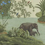 Обои ручная роспись River Scenes of Bengal Verdoyant варинант исполнения - 1 | Loft Concept в Кирове