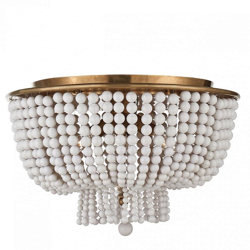 Люстра JACQUELINE WHITE FLUSH-MOUNT Белый Латунь Серебряный Люстра JACQUELINE WHITE FLUSH-MOUNT Белый Латунь Серебряный в Кирове | Loft Concept