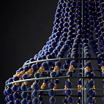 Люстра каплевидной формы декорированная синими и золотыми бусинами Blue Beads варинант исполнения - 3 | Loft Concept в Кирове