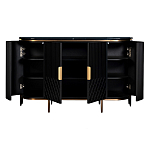 Комод черный округлой формы с рельефным фасадом Black Cut варинант исполнения - 2 | Loft Concept в Кирове