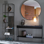 Стеллаж из металла и стекла Menzie Black Stripes Metal Rack варинант исполнения - 7 | Loft Concept в Кирове