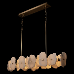 Люстра подвесная линейная с текстурированными мраморными элементами Marble square варинант исполнения - 4 | Loft Concept в Кирове