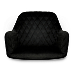 Барный стул со спинкой и подлокотниками на 4-х деревянных ножках Douglas Rhombus Черный Велюр варинант исполнения - 3 | Loft Concept в Кирове