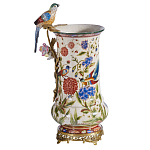 Ваза фарфоровая с птицей на бронзовой ветке и цветочной росписью Garden of Eden варинант исполнения - 5 | Loft Concept в Кирове