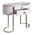 Консоль с белая овальная с мраморной столешницей Thoroughbass  варинант исполнения - 2 | Loft Concept в Кирове