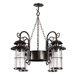 Уличная подвесная люстра с 4-мя цилиндрическими плафонами на цепях Elysian Lanterns варинант исполнения - 3 | Loft Concept в Кирове