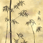 Обои ручная роспись Bamboo Quicksilver on Warm Gold gilded tea paper варинант исполнения - 2 | Loft Concept в Кирове