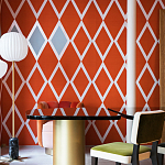 Обои ручная роспись Chez Nina by India Mahdavi Lantana colourway on Arancio dyed silk варинант исполнения - 4 | Loft Concept в Кирове