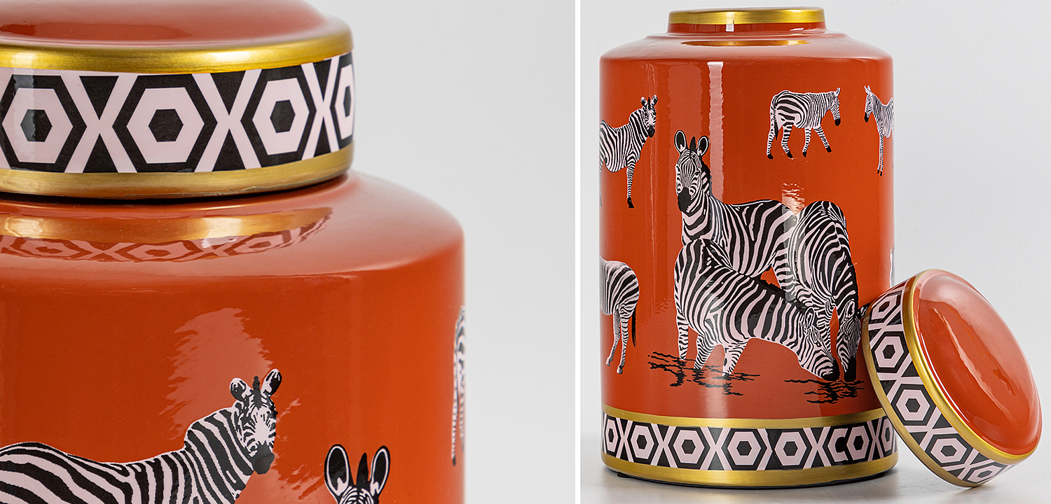 Ваза с крышкой Zebra Orange Vase Ваза с крышкой Zebra Orange Vase - Loft-Concept в Кирове