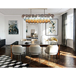 Люстра овальная с каскадом из разноцветных круглых подвесов Key Lustar варинант исполнения - 2 | Loft Concept в Кирове