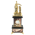 Часы настольные бронзовые из натурального камня Яшма Stone Clock варинант исполнения - 1 | Loft Concept в Кирове