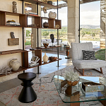 Черный приставной столик из массива AMORPHOUS варинант исполнения - 4 | Loft Concept в Кирове