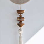 Аксессуар на стену диск с деревянными бусинами Wall Decor Thread Disc  варинант исполнения - 2 | Loft Concept в Кирове