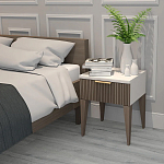 Тумба прикроватная коричневая с белой столешницей Harper Line варинант исполнения - 3 | Loft Concept в Кирове