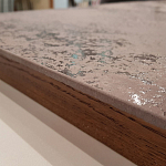 Стол обеденный с коричневой квадратной столешницей из керамики на четырех деревянных ножках Brown Ceramics варинант исполнения - 2 | Loft Concept в Кирове