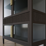 Витрина Primo со стеклянными фасадами и 2 ящиками Темный орех варинант исполнения - 2 | Loft Concept в Кирове