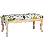 Банкетка из натурального бука золотистая с изображением птиц и цветов Blooming Birds варинант исполнения - 1 | Loft Concept в Кирове