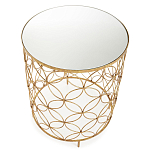 Приставной стол золотой с зеркальной столешницей Golden Symphony варинант исполнения - 1 | Loft Concept в Кирове