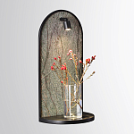 Настенный светильник зеленого цвета с черной рамкой овальной формы с полкой Herbarium  варинант исполнения - 2 | Loft Concept в Кирове