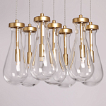 Люстра с 7-ю прозрачными плафонами из стекла в форме капли Lucid Rain  варинант исполнения - 4 | Loft Concept в Кирове