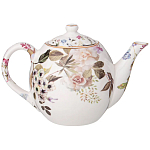 Чайный сервиз из фарфора белый с рисунком цветов на 6 персон 14 предметов Garden Whisper Porcelain Set  варинант исполнения - 2 | Loft Concept в Кирове