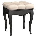 Пуф из массива бука с бежевой обивкой из велюра White Provence Black Provence варинант исполнения - 1 | Loft Concept в Кирове